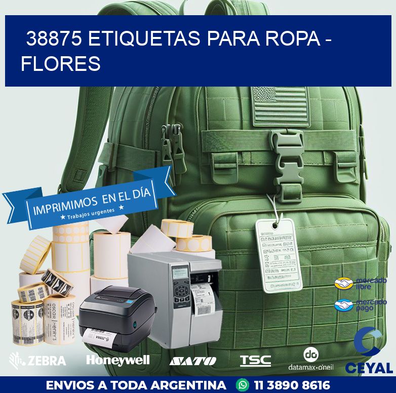 38875 ETIQUETAS PARA ROPA - FLORES
