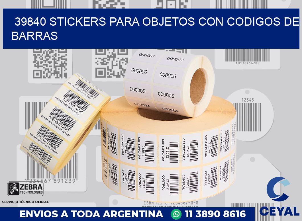 39840 STICKERS PARA OBJETOS CON CODIGOS DE BARRAS
