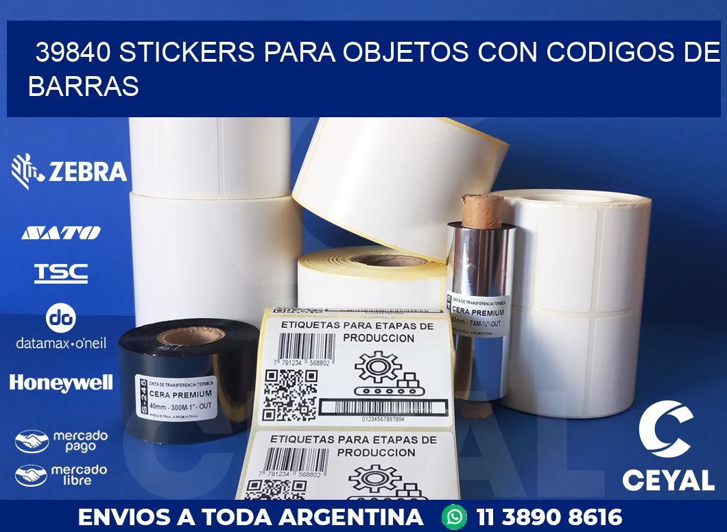 39840 STICKERS PARA OBJETOS CON CODIGOS DE BARRAS