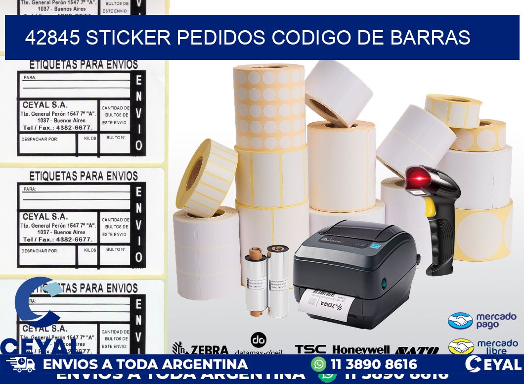 42845 STICKER PEDIDOS CODIGO DE BARRAS