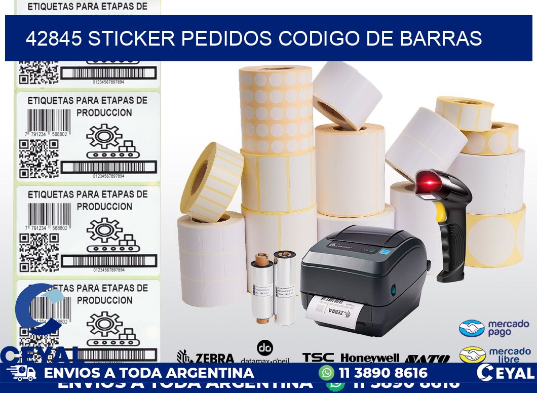 42845 STICKER PEDIDOS CODIGO DE BARRAS