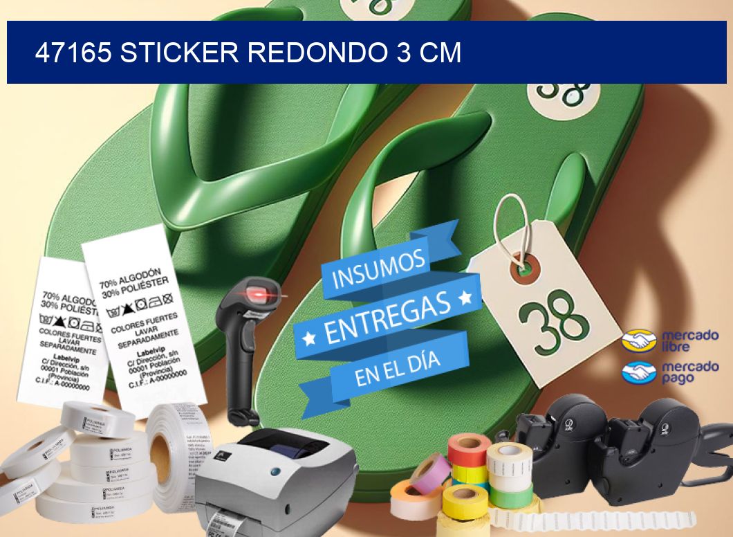 47165 STICKER REDONDO 3 CM