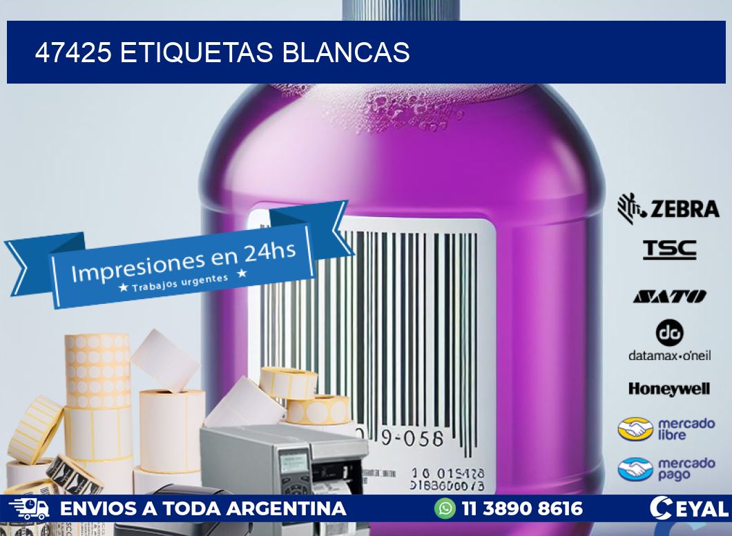 47425 ETIQUETAS BLANCAS