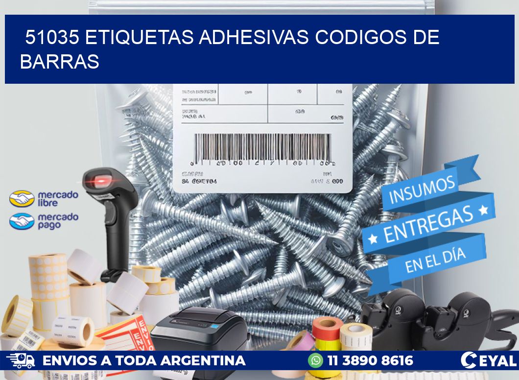 51035 ETIQUETAS ADHESIVAS CODIGOS DE BARRAS