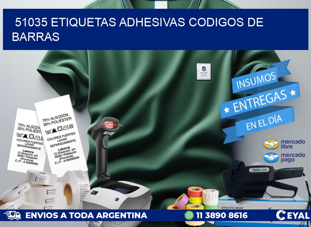 51035 ETIQUETAS ADHESIVAS CODIGOS DE BARRAS