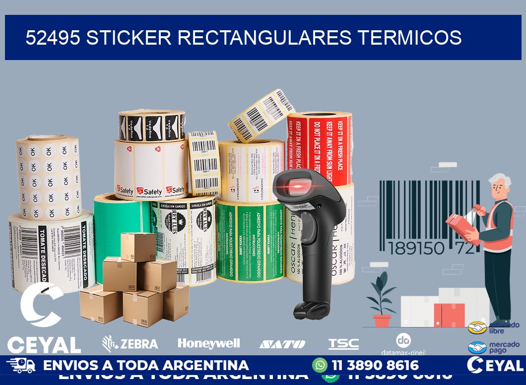 52495 Sticker rectangulares termicos