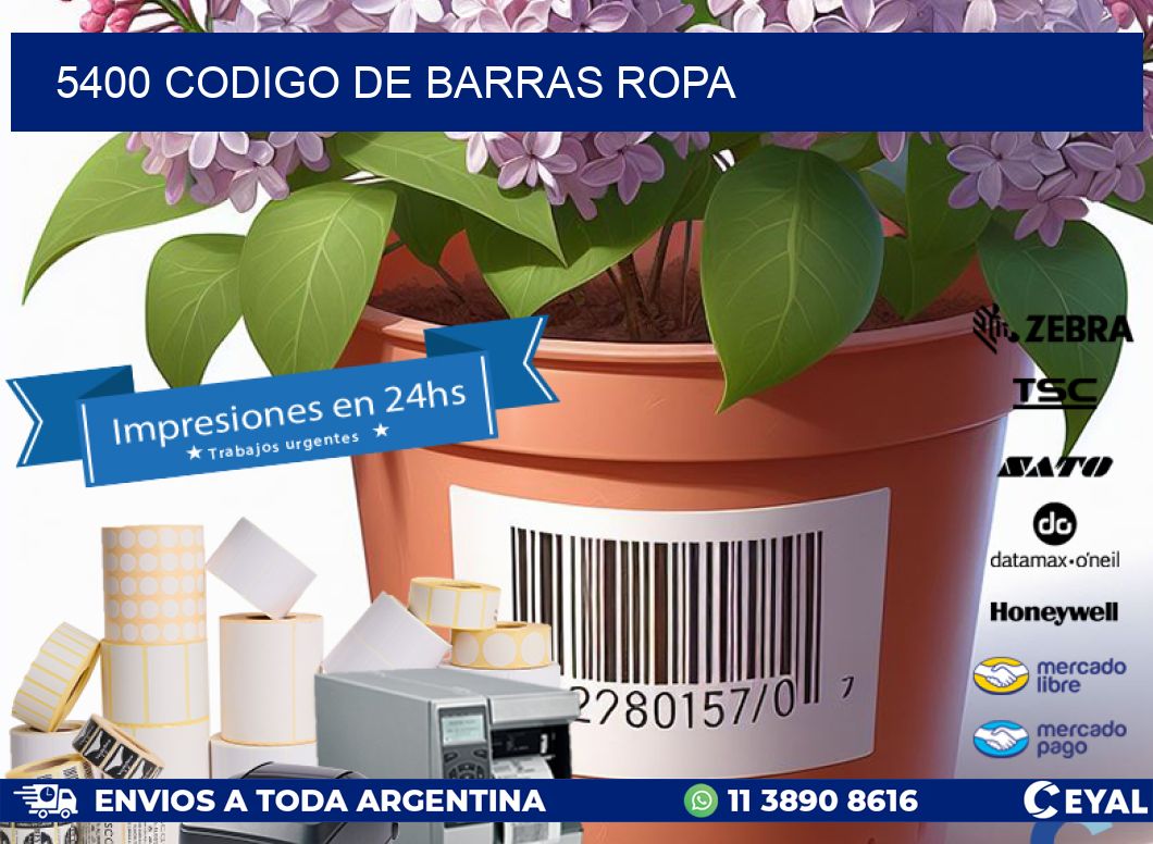 5400 CODIGO DE BARRAS ROPA