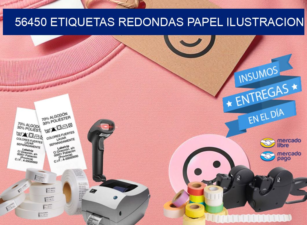 56450 ETIQUETAS REDONDAS PAPEL ILUSTRACION