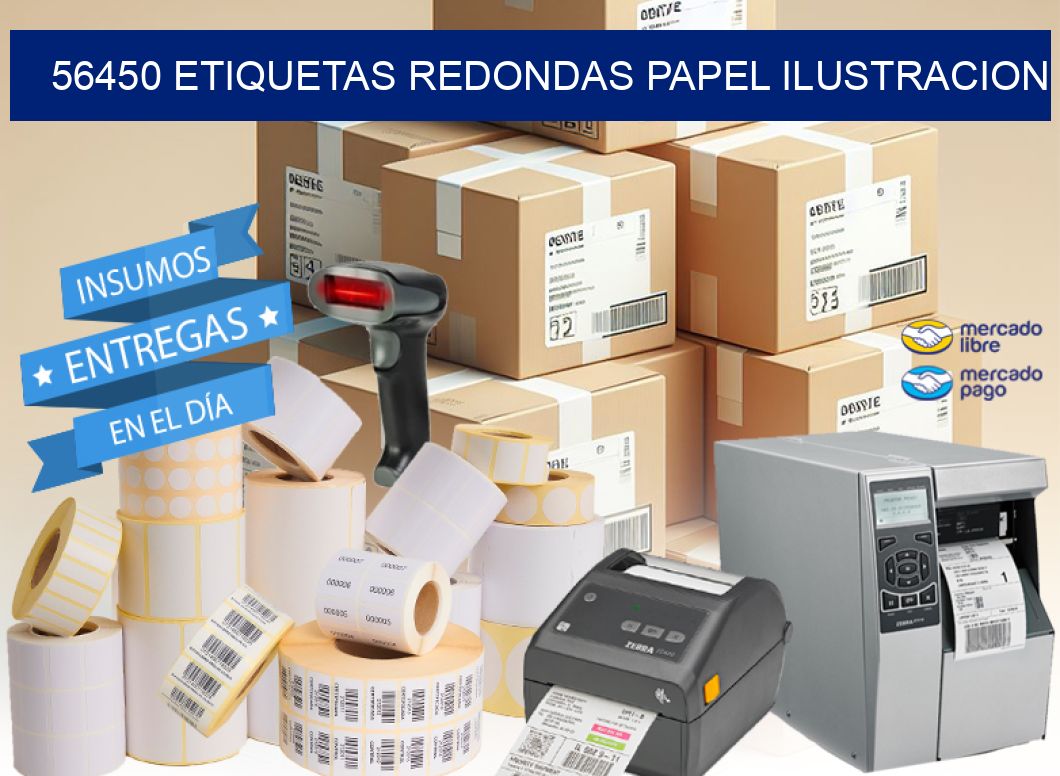 56450 ETIQUETAS REDONDAS PAPEL ILUSTRACION