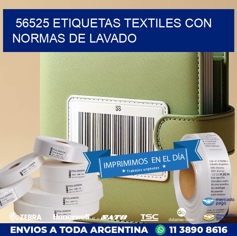 56525 ETIQUETAS TEXTILES CON NORMAS DE LAVADO