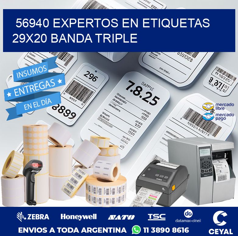 56940 EXPERTOS EN ETIQUETAS 29X20 BANDA TRIPLE