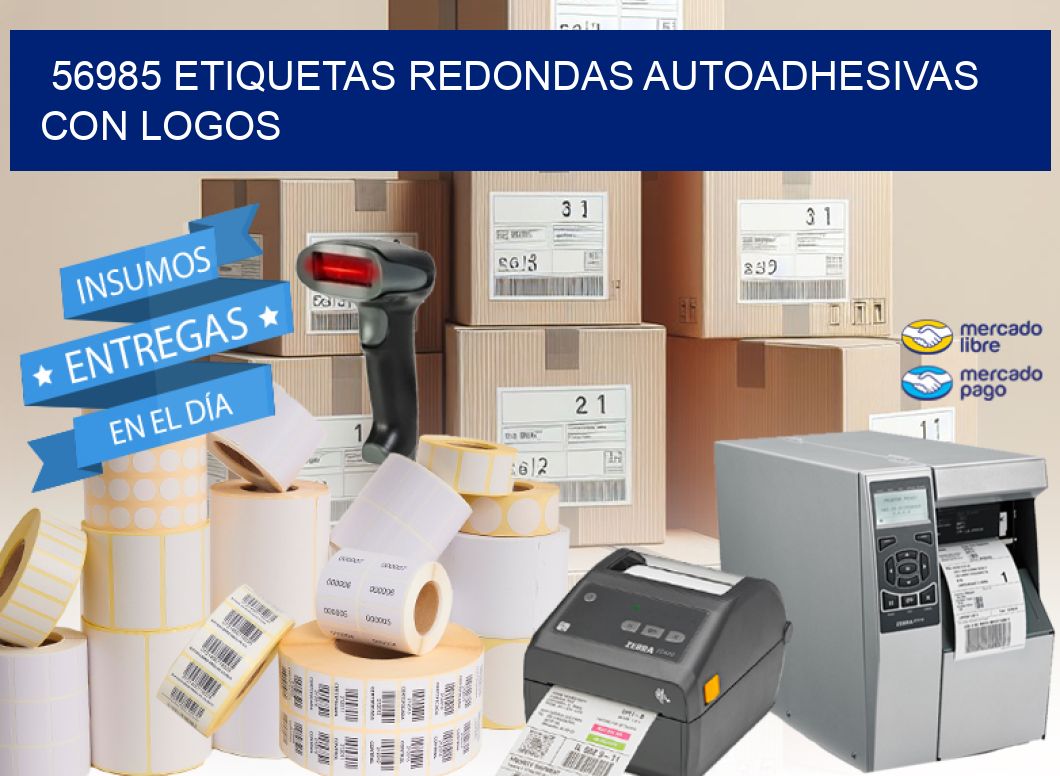 56985 ETIQUETAS REDONDAS AUTOADHESIVAS CON LOGOS