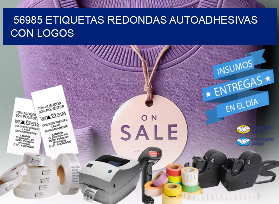 56985 ETIQUETAS REDONDAS AUTOADHESIVAS CON LOGOS