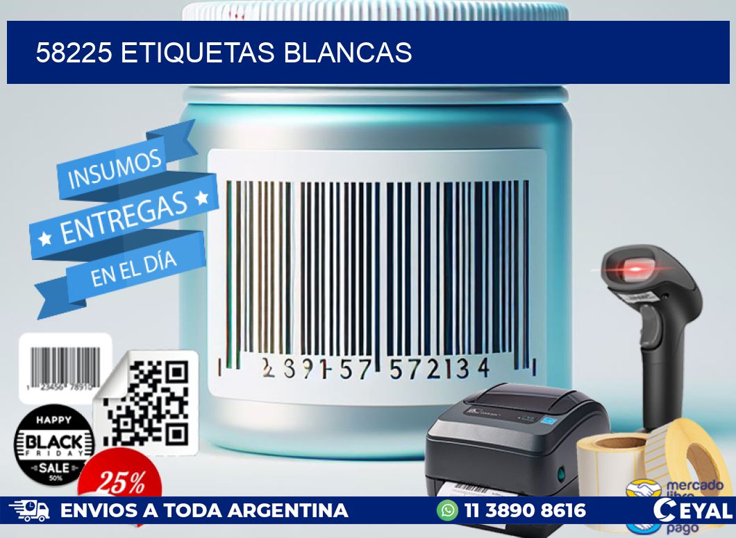 58225 ETIQUETAS BLANCAS