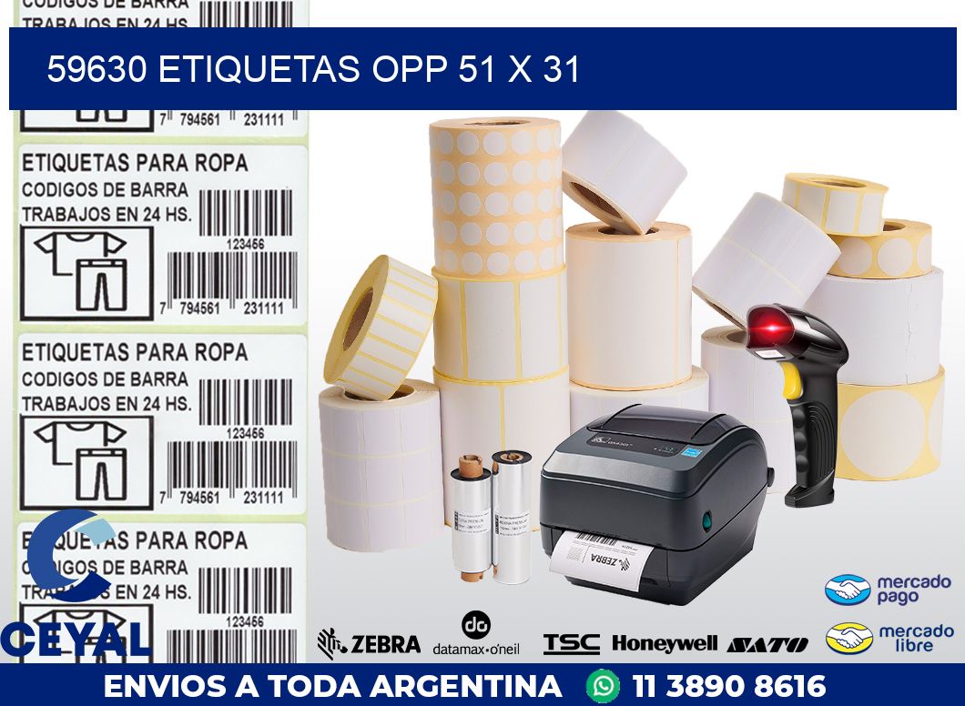 59630 ETIQUETAS OPP 51 X 31
