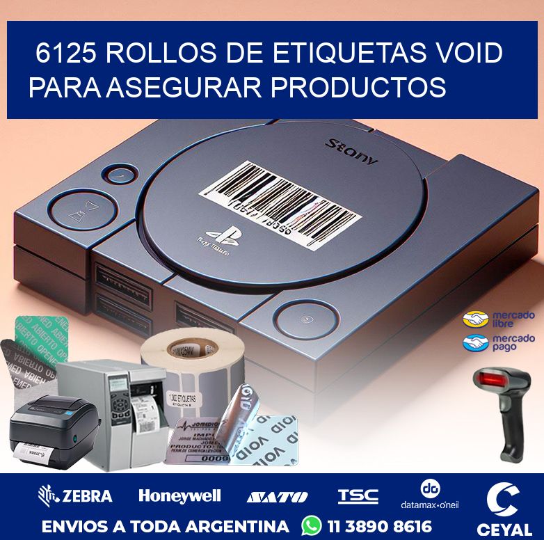 6125 ROLLOS DE ETIQUETAS VOID PARA ASEGURAR PRODUCTOS