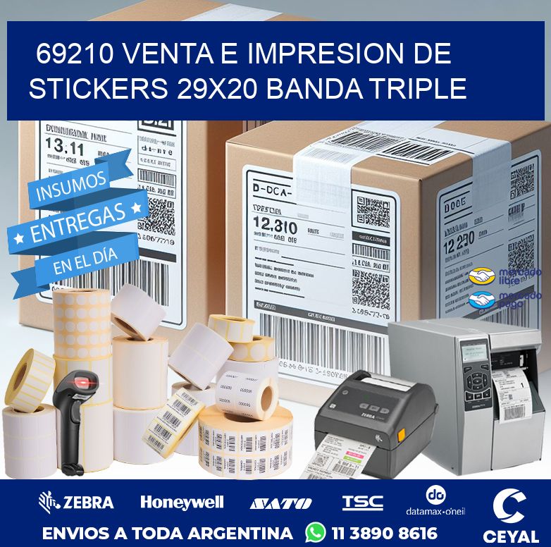 69210 VENTA E IMPRESION DE STICKERS 29X20 BANDA TRIPLE