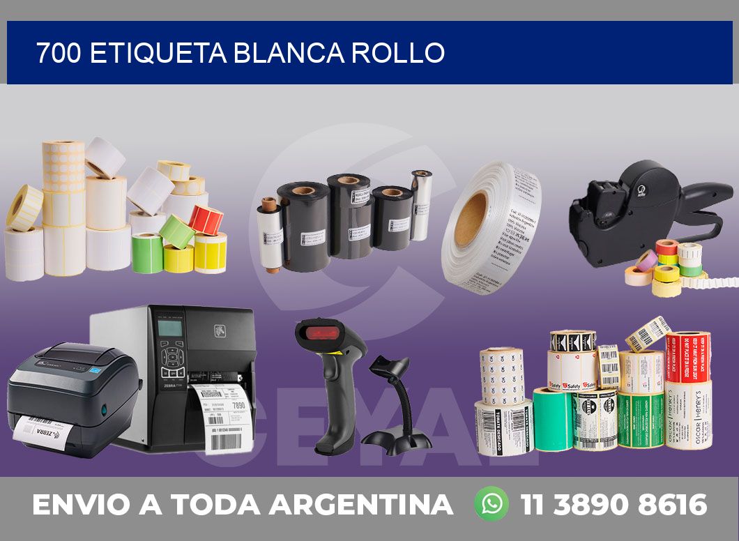 700 etiqueta blanca rollo
