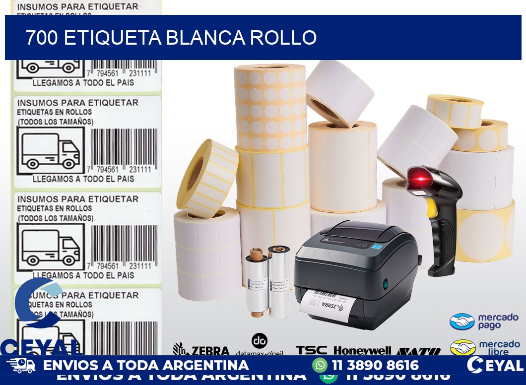 700 etiqueta blanca rollo