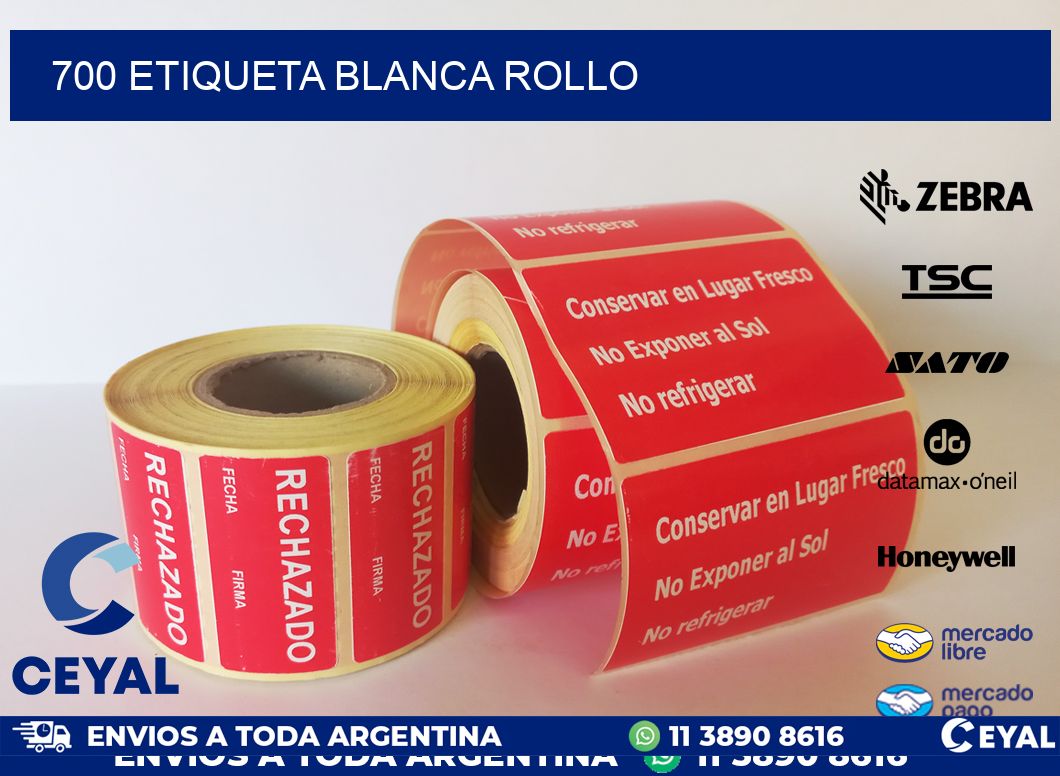 700 etiqueta blanca rollo