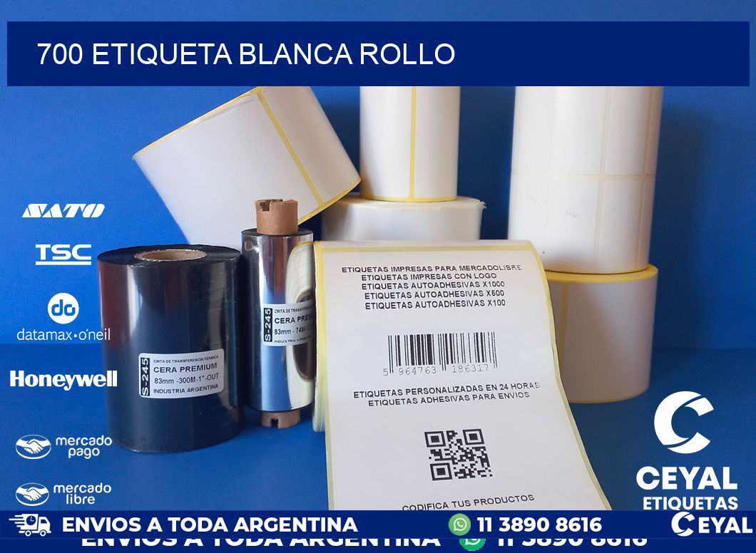700 etiqueta blanca rollo
