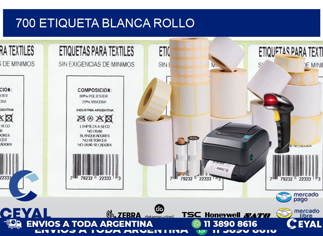 700 etiqueta blanca rollo