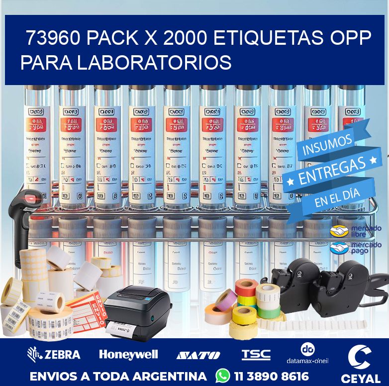 73960 PACK X 2000 ETIQUETAS OPP PARA LABORATORIOS