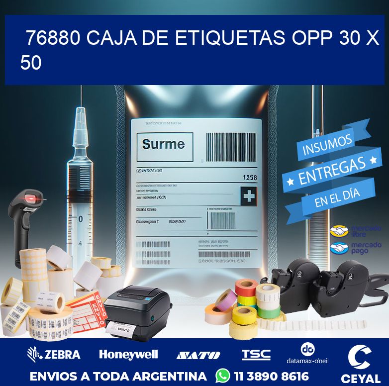 76880 CAJA DE ETIQUETAS OPP 30 X 50