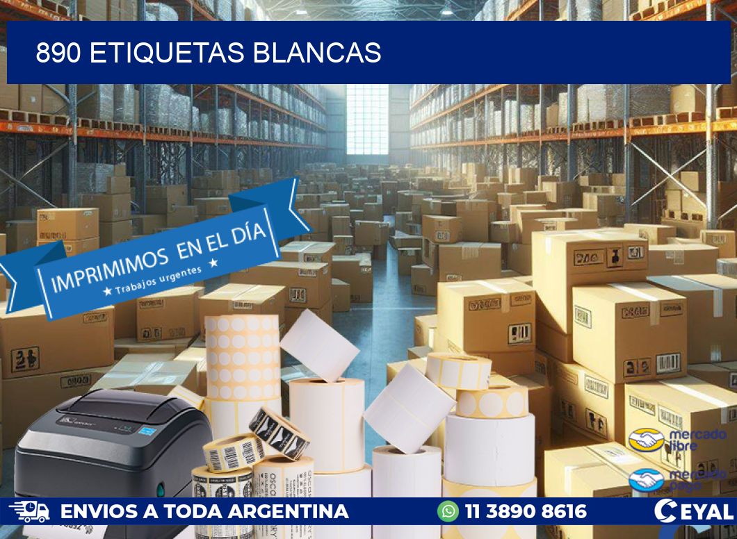 890 ETIQUETAS BLANCAS