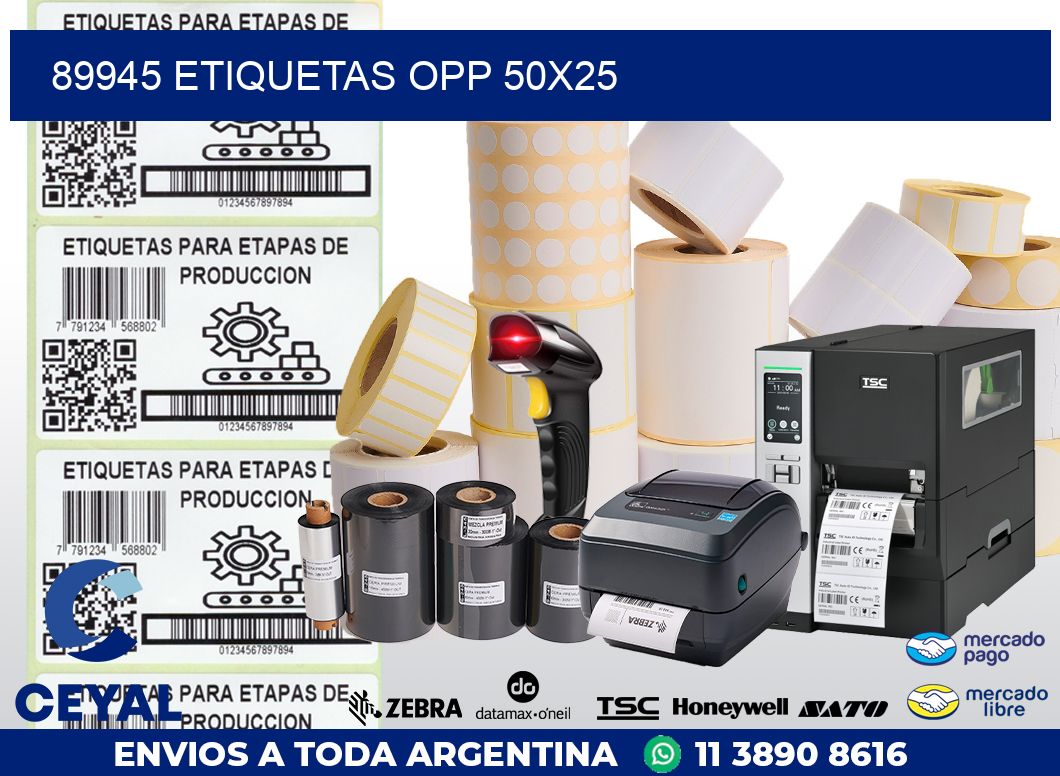 89945 ETIQUETAS OPP 50X25