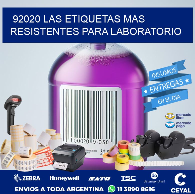 92020 LAS ETIQUETAS MAS RESISTENTES PARA LABORATORIO