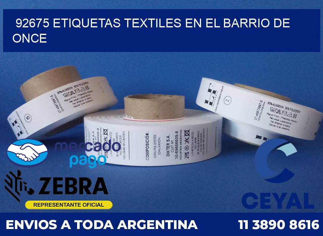 92675 ETIQUETAS TEXTILES EN EL BARRIO DE ONCE