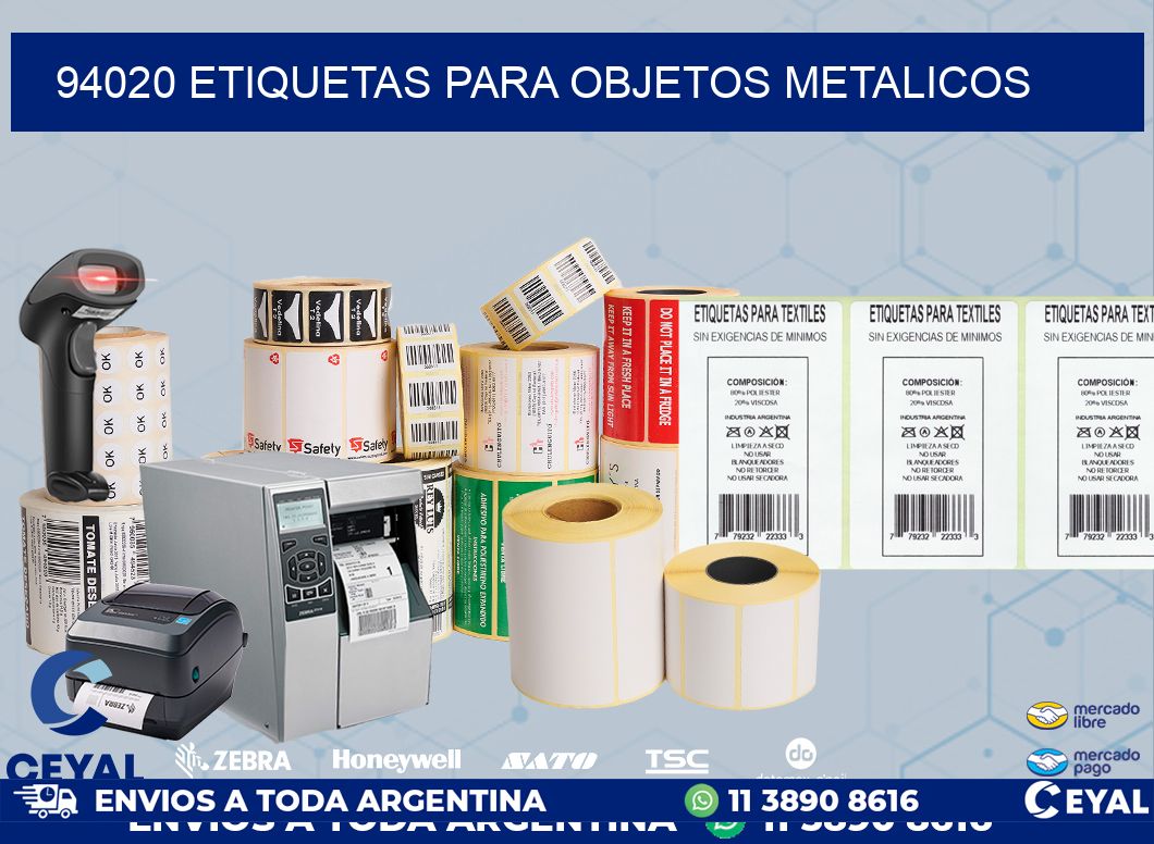 94020 etiquetas para objetos metalicos