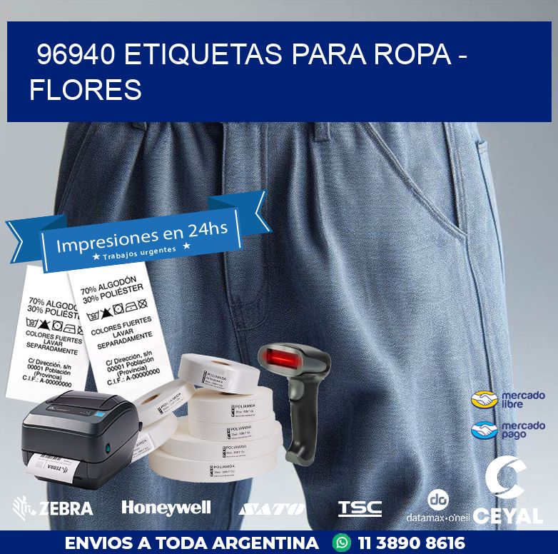 96940 ETIQUETAS PARA ROPA - FLORES