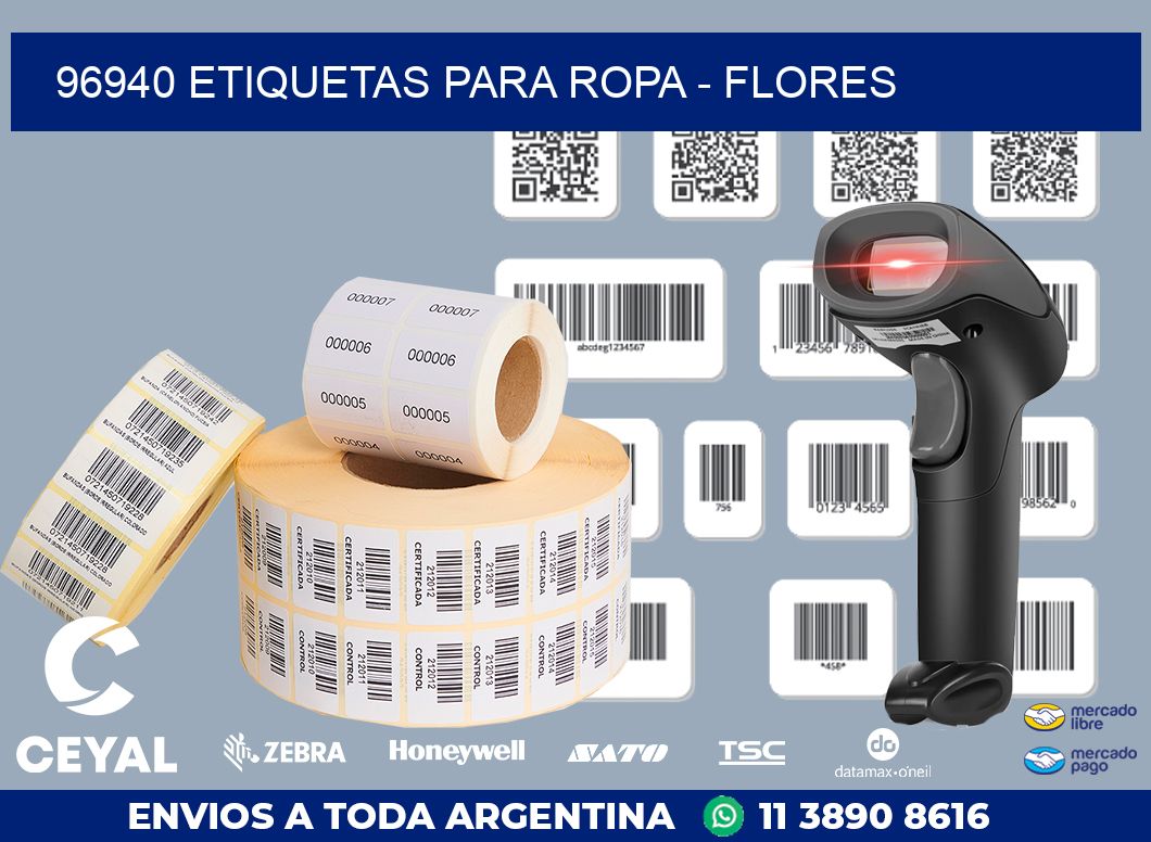 96940 ETIQUETAS PARA ROPA - FLORES