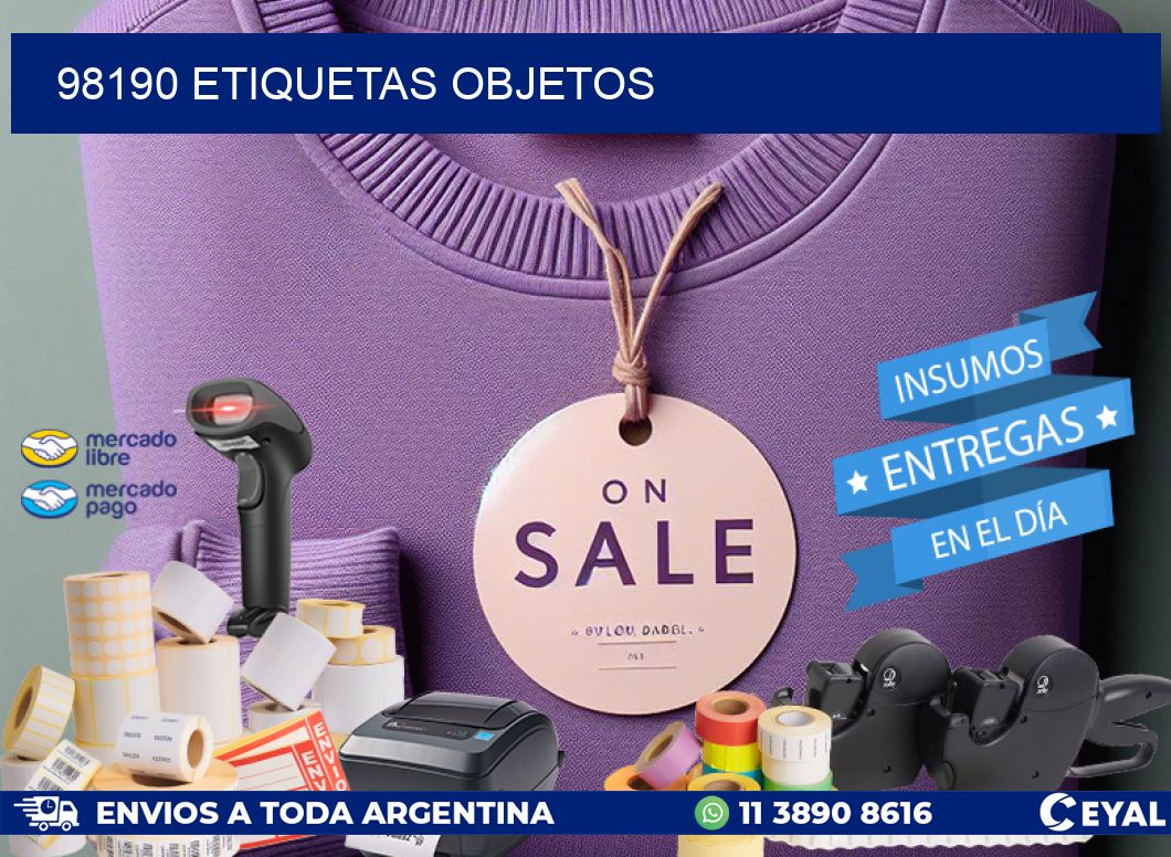 98190 etiquetas objetos