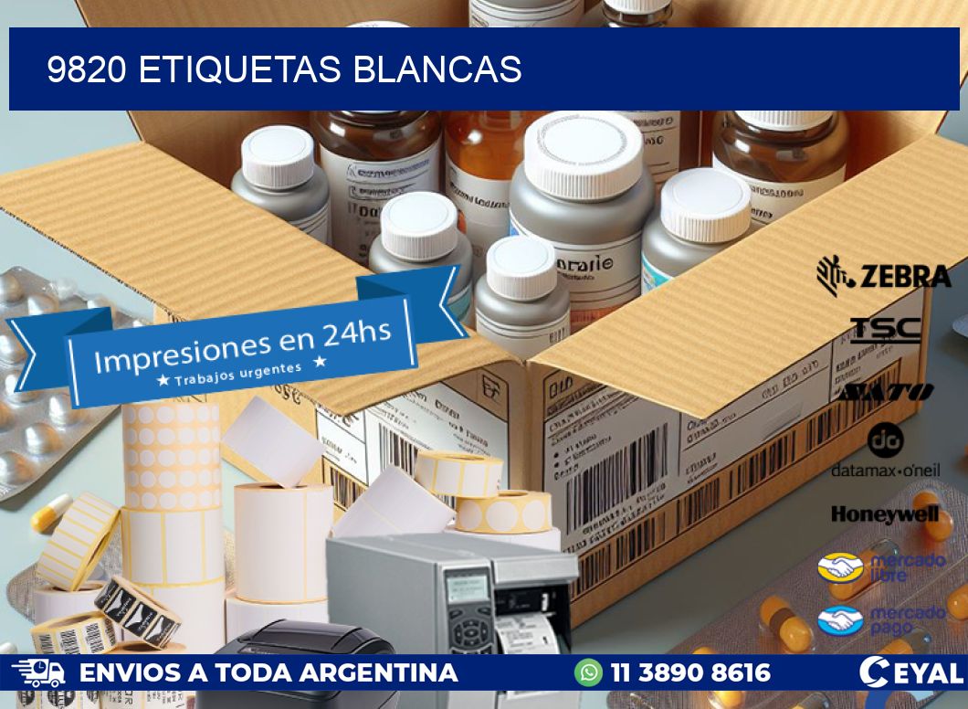 9820 ETIQUETAS BLANCAS