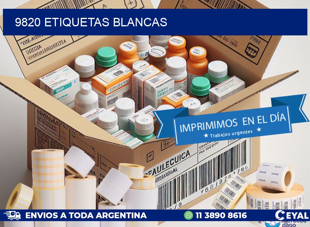 9820 ETIQUETAS BLANCAS