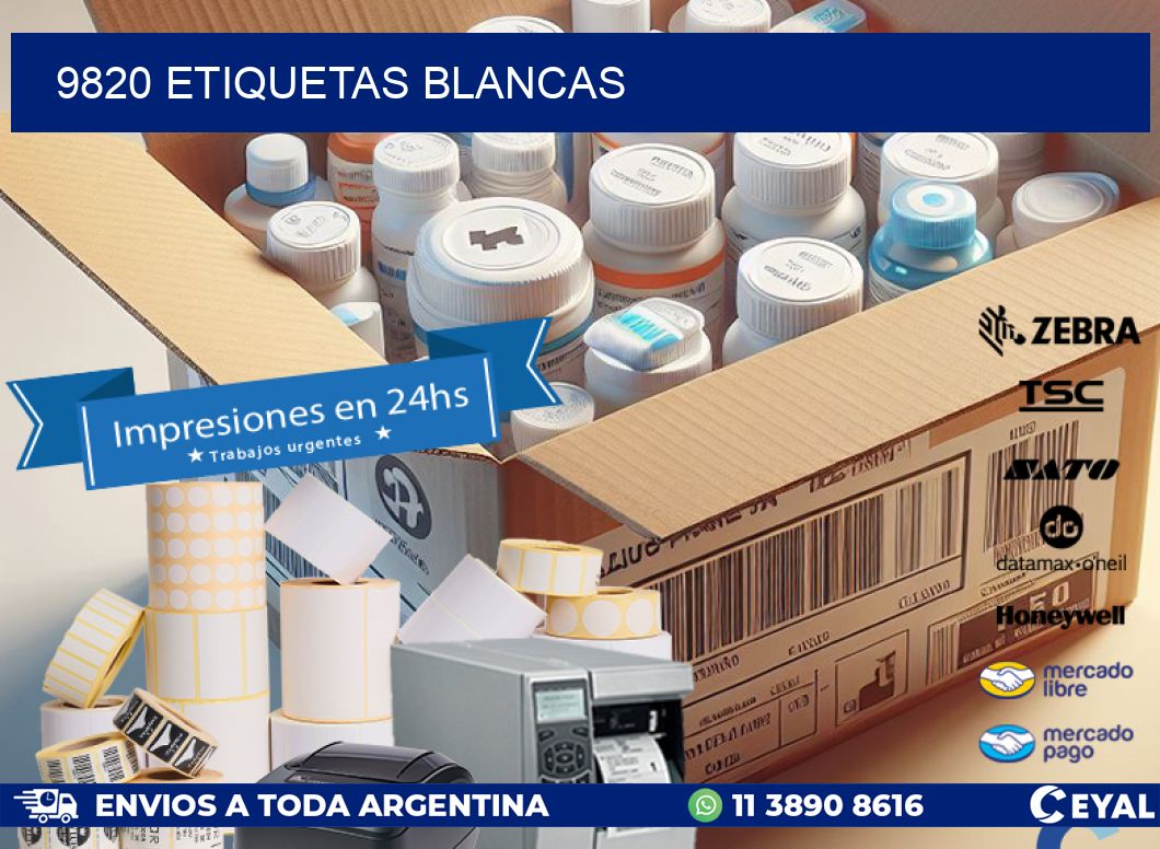 9820 ETIQUETAS BLANCAS