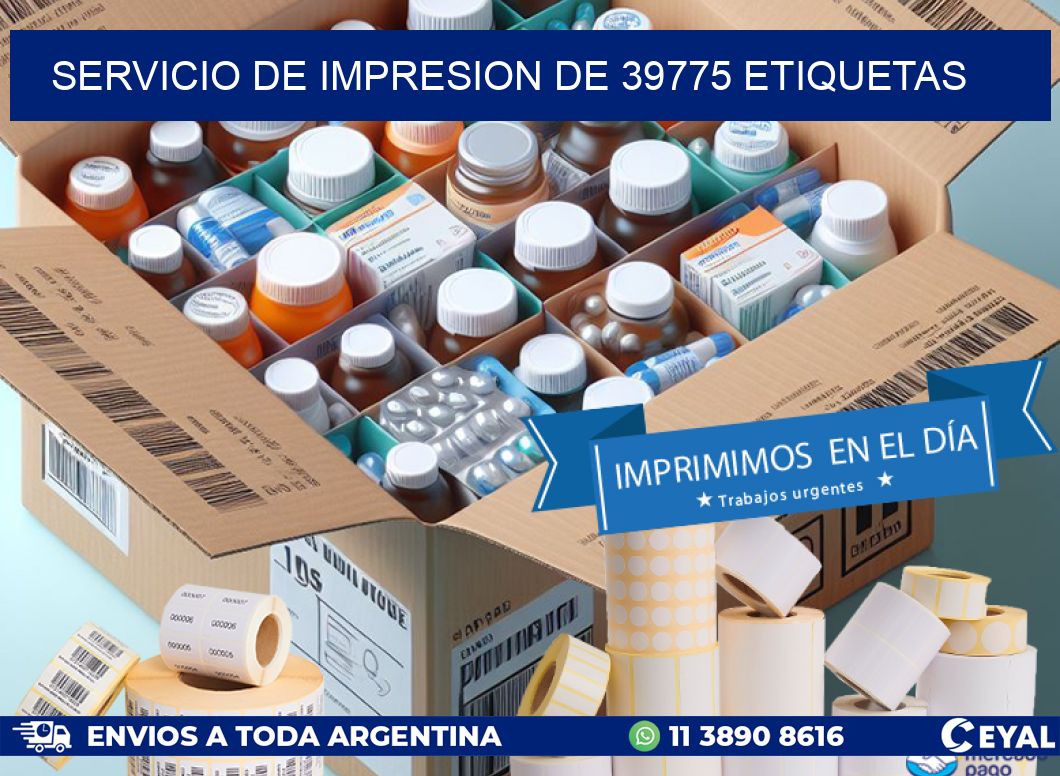 SERVICIO DE IMPRESION DE 39775 ETIQUETAS