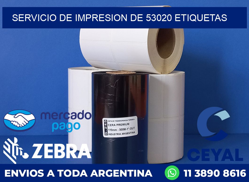 SERVICIO DE IMPRESION DE 53020 ETIQUETAS