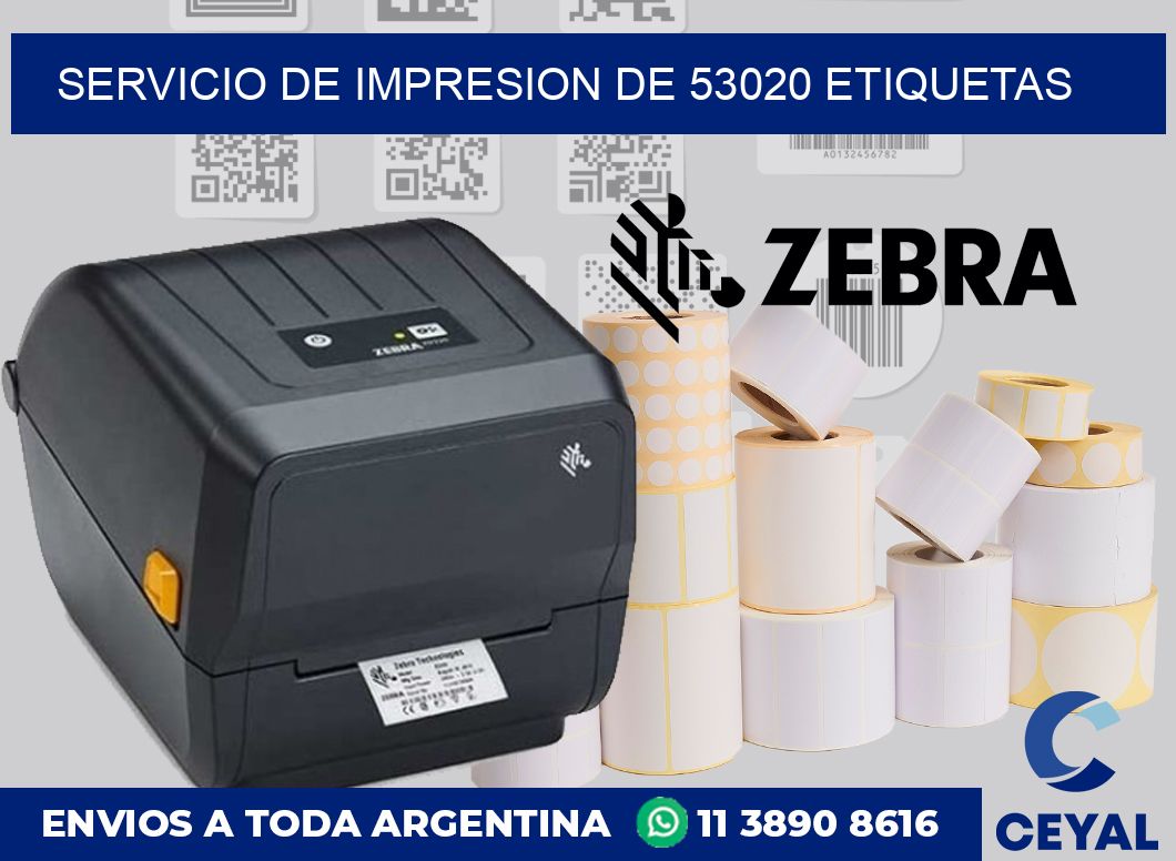SERVICIO DE IMPRESION DE 53020 ETIQUETAS