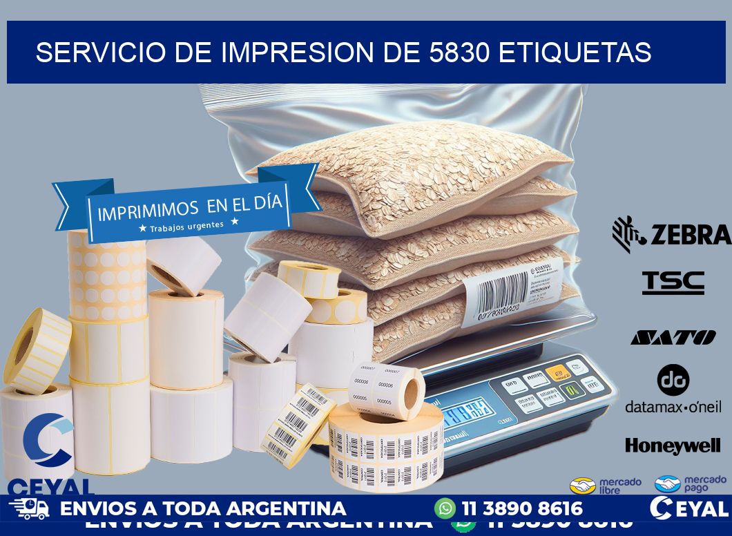 SERVICIO DE IMPRESION DE 5830 ETIQUETAS