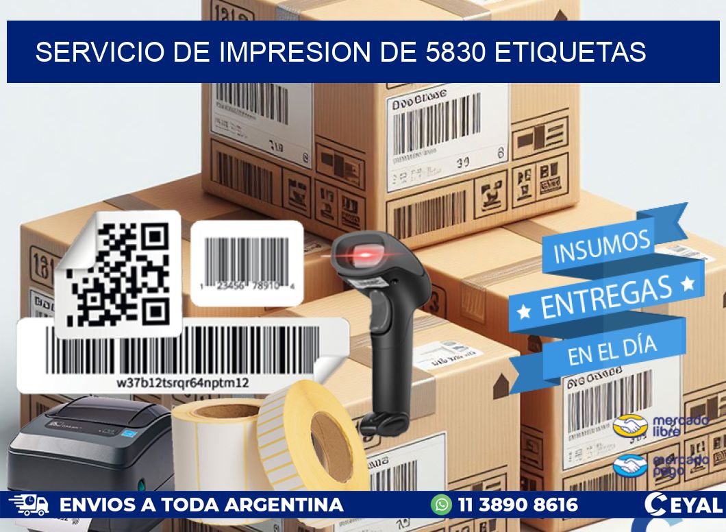 SERVICIO DE IMPRESION DE 5830 ETIQUETAS