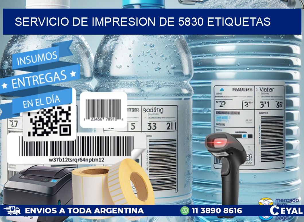 SERVICIO DE IMPRESION DE 5830 ETIQUETAS