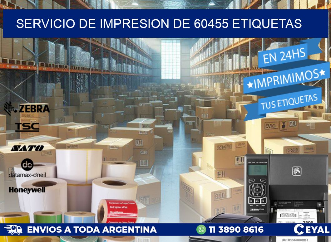 SERVICIO DE IMPRESION DE 60455 ETIQUETAS