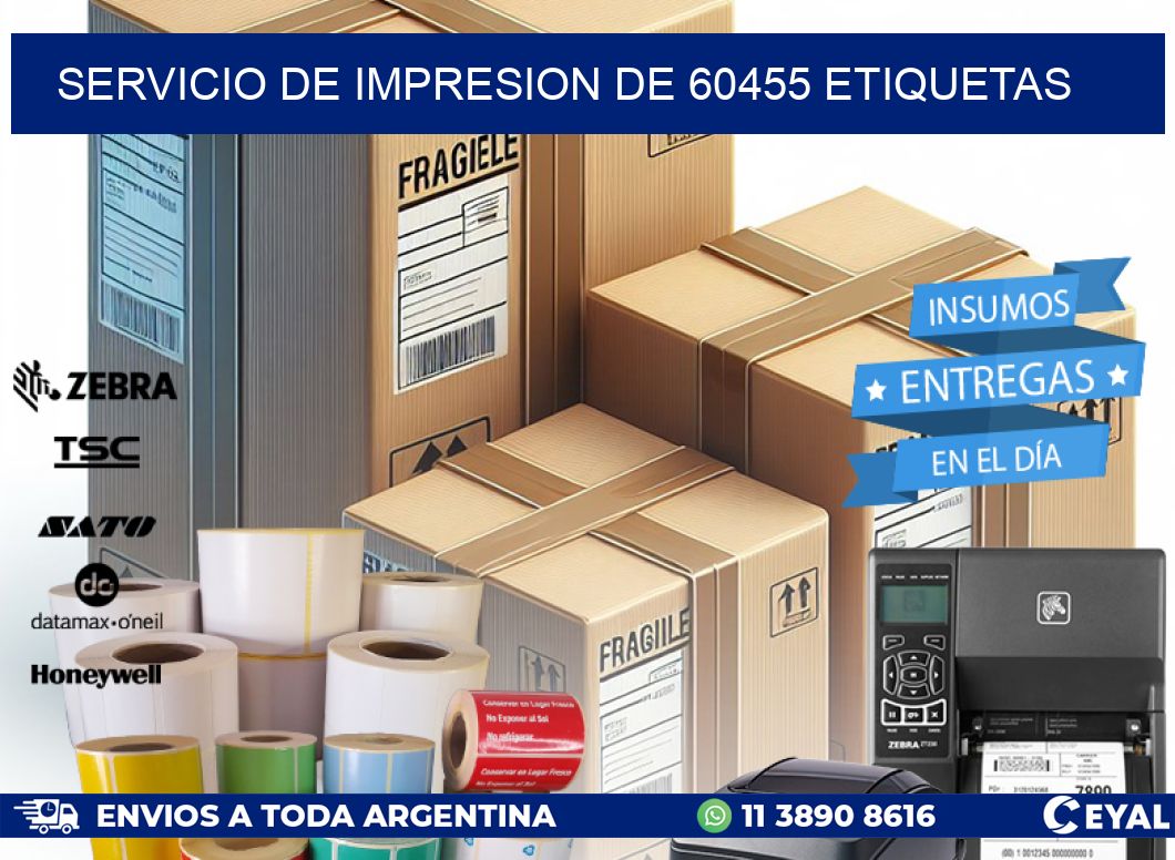 SERVICIO DE IMPRESION DE 60455 ETIQUETAS