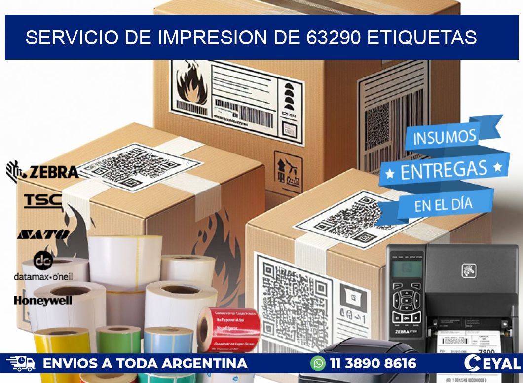 SERVICIO DE IMPRESION DE 63290 ETIQUETAS