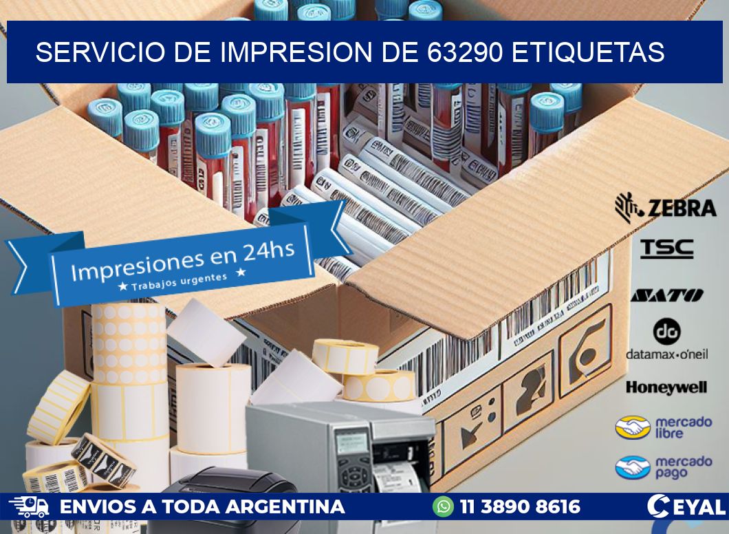 SERVICIO DE IMPRESION DE 63290 ETIQUETAS
