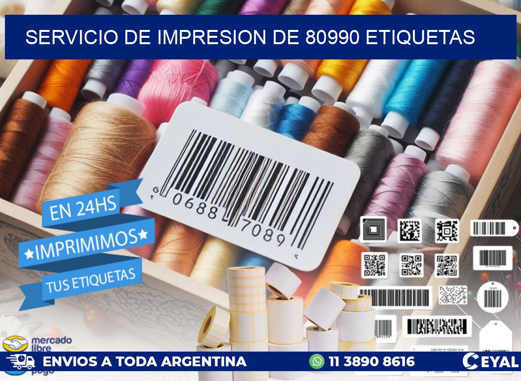 SERVICIO DE IMPRESION DE 80990 ETIQUETAS